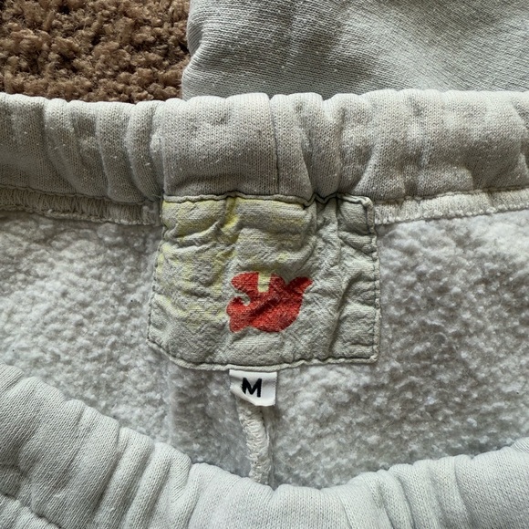 FREE CITY women’s joggers medium off white yellow bird sweatpants trendy cotton - Picture 3 of 3